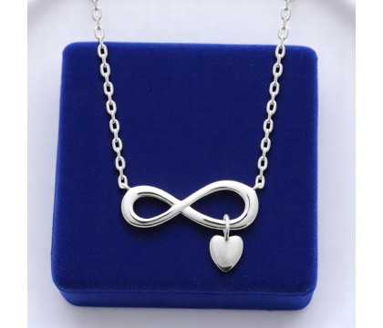 Collier infini coeur pendant Argent 925 Rhodié