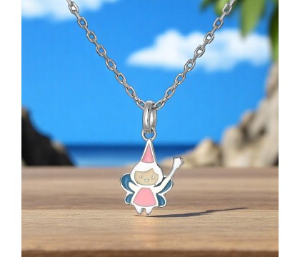 Collier fée émail coloré Argent 925 Rhodié