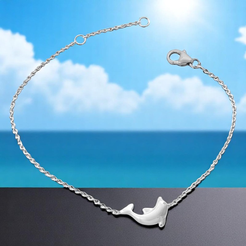 Bracelet dauphin Argent 925 Rhodié