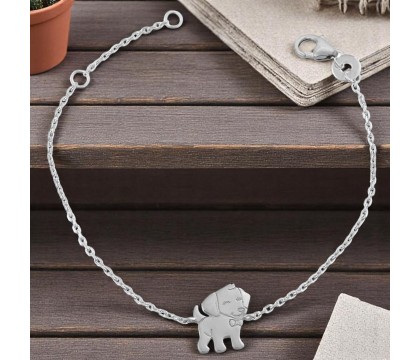 Bracelet petit chien souriant Argent 925 Rhodié