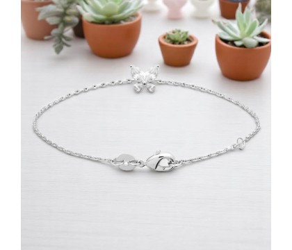 Bracelet papillon d'oxydes de zirconiums Argent 925 Rhodié