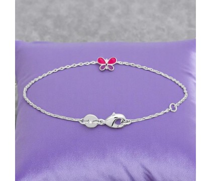 Bracelet papillon émail coloré Argent 925 Rhodié