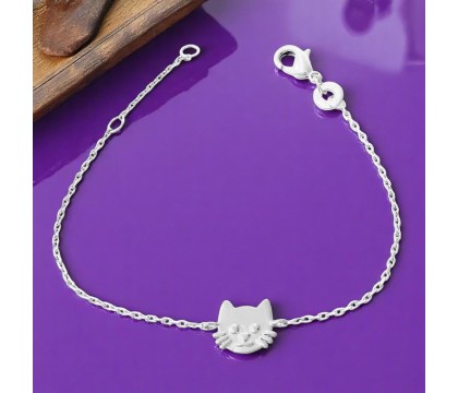 Bracelet tête de chat Argent 925 Rhodié
