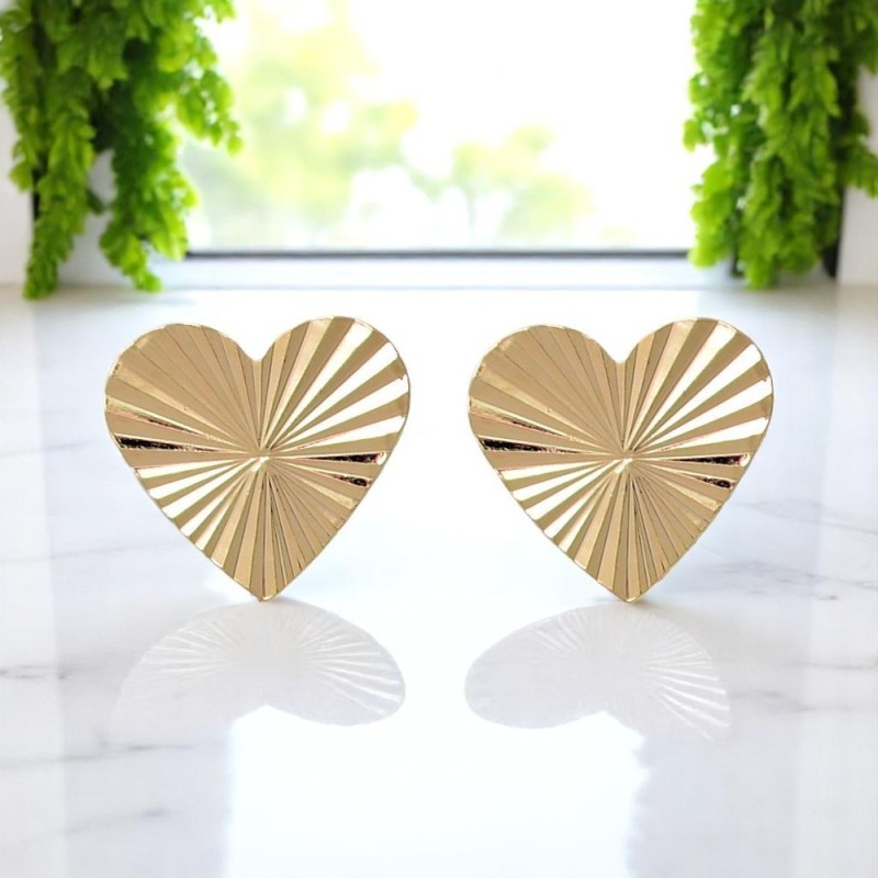 Boucles d'oreilles Coeur Plaqué OR 750 3 microns