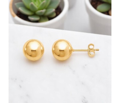 Boucles d'oreilles puce boule Plaqué OR 750 3 microns