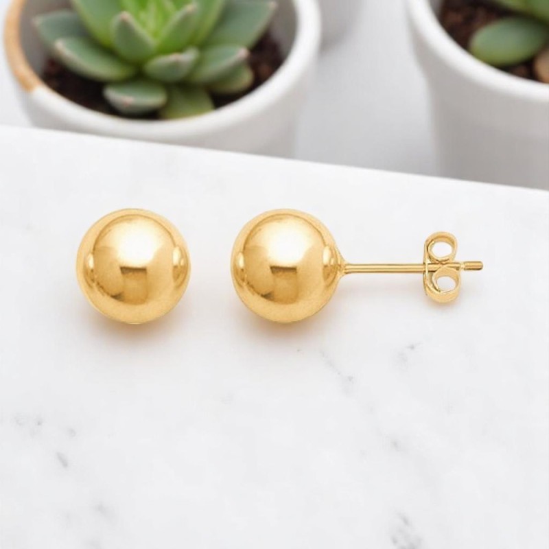 Boucles d'oreilles puce boule Plaqué OR 750 3 microns