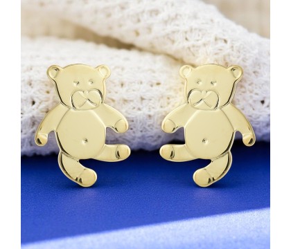 Boucles d'oreilles ourson Plaqué OR 750 3 microns