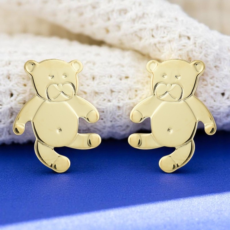 Boucles d'oreilles ourson Plaqué OR 750 3 microns