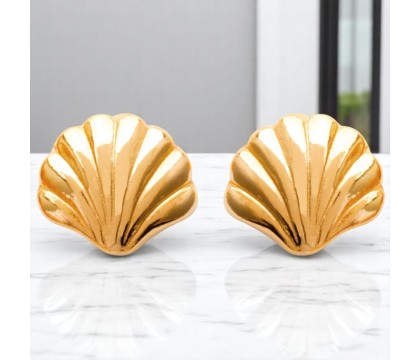 Boucles d'oreilles coquillage Plaqué OR 750 3 microns