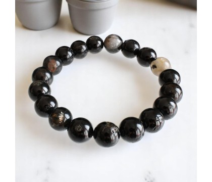 Bracelet en Tourmaline Noire avec Quartz Protection et Équilibre Bracelet en Tourmaline Noire avec Quartz Protection et Équilibre