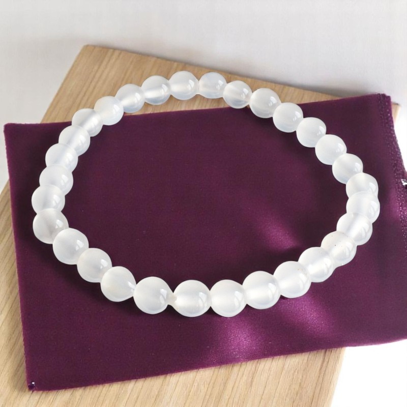 Bracelet en Agate Blanche Pureté et Sérénité Intérieure