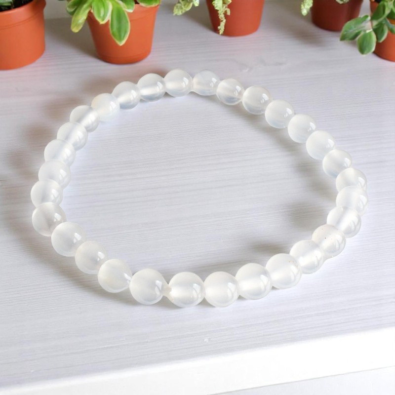 Bracelet en Agate Blanche Pureté et Sérénité Intérieure
