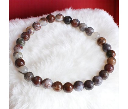 Bracelet en Agate Crazy Lace Rouge Dynamisme et Protection Bracelet en Agate Crazy Lace Rouge Dynamisme et Protection