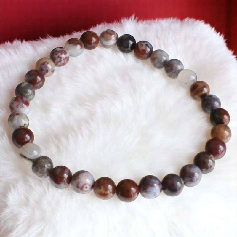 Bracelet en Agate Crazy Lace Rouge Dynamisme et Protection Bracelet en Agate Crazy Lace Rouge Dynamisme et Protection