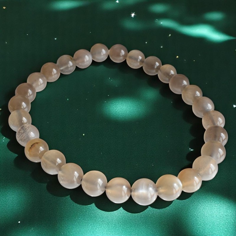 Bracelet en Pierre de Lune Noire Intuition et Protection Bracelet en Pierre de Lune Noire Intuition et Protection