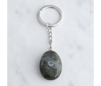 Porte-clés pierre naturelle Larkvite argenté