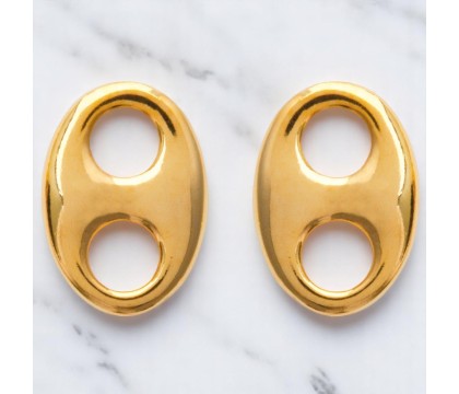 Boucles d'oreilles grain de café Plaqué OR 750 3 microns