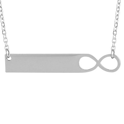 Collier infini prénom gravure personnalisée acier poli