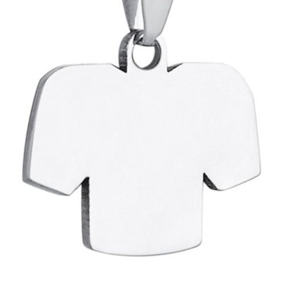 Collier maillot t-shirt prénom acier gravure personnalisée