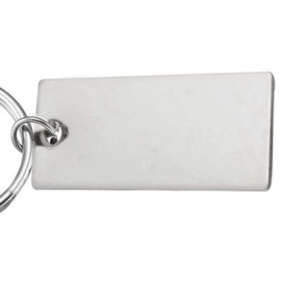 Porte-clés personnalisable plaque rectangulaire Gravure au laser personnalisée Acier Inoxydable 2 lignes message cadeau texte fê