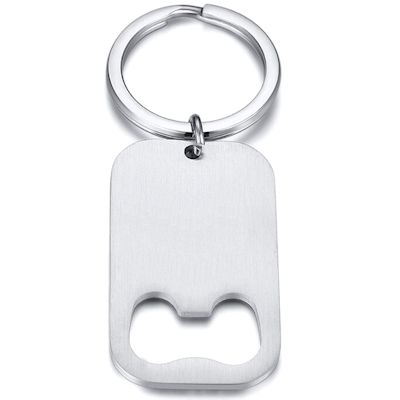 Porte-clés décapsuleur plat gravure personnalisée acier inoxydable