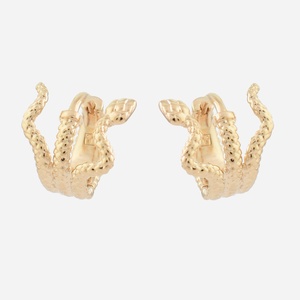 Créoles serpent enroulé plaqué or 750 - Design graphique vue principale