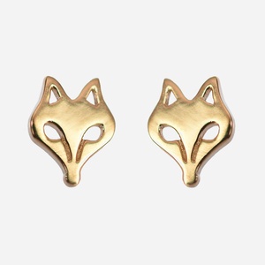 Boucles oreilles renard plaqué or 750 enfant - Vue principale magie nature complicité