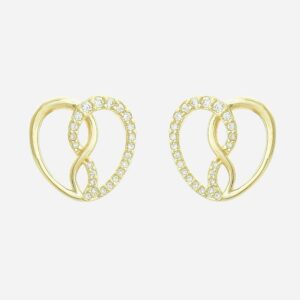 Boucles oreilles cœur infini plaqué or 750 oxydes zirconium amour éternel