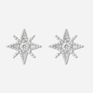 Boucles oreilles étoile 8 branches argent 925 zirconium enfant