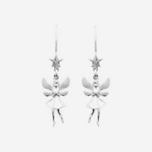 Boucles oreilles fée étoile argent 925 rhodié dormeuses univers féerique