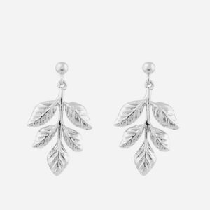 Boucles oreilles feuille argent 925 rhodié pendante élégance naturelle - Vue principale beauté nature