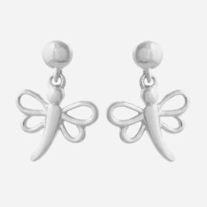 Boucles d'oreilles libellule enfant argent 925 rhodié féeriques