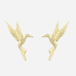 Boucles oreilles colibri plaqué or 750 oiseau - Vue principale joie liberté légèreté vol