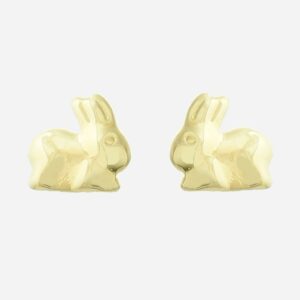 Boucles oreilles petit lapin plaqué or 3 microns enfant