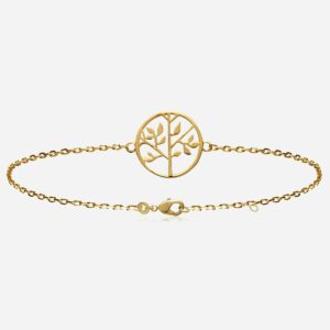 Bracelet arbre vie plaqué or 750 - Vue principale sagesse ancestrale symbole millénaire cultures