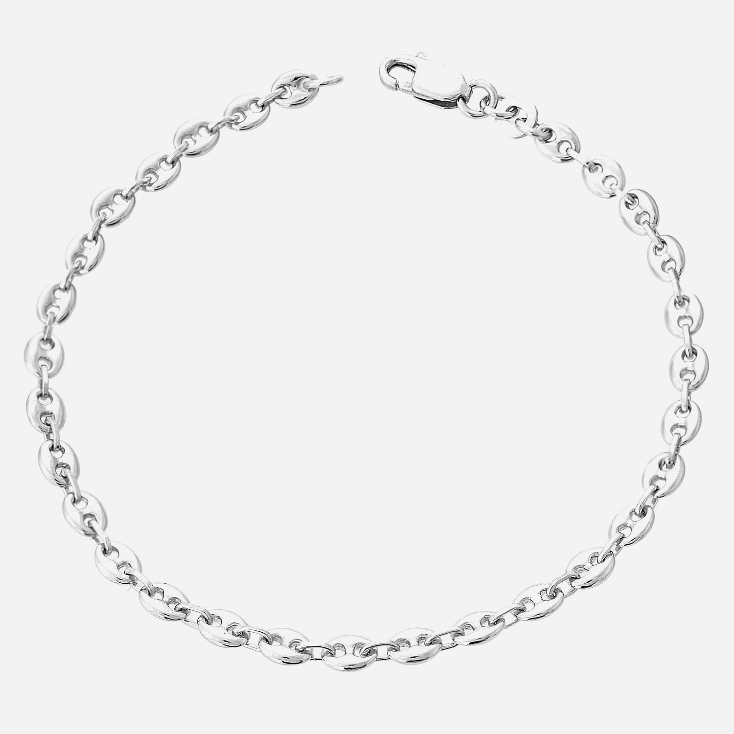 Bracelet grain de café argent 925 rhodié design unique élégance sophistication