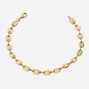 Bracelet grain de café plaqué or 750 design unique élégance sophistication