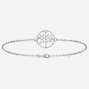 Bracelet arbre vie argent 925 rhodié cercle ajouré - Vue principale symbole force croissance