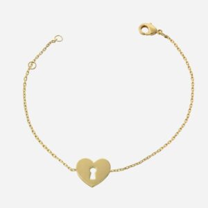 Bracelet clé de mon coeur plaqué or 3 microns romantique symbole