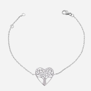 Bracelet cœur arbre de vie argent 925 rhodié symbole amour spiritualité