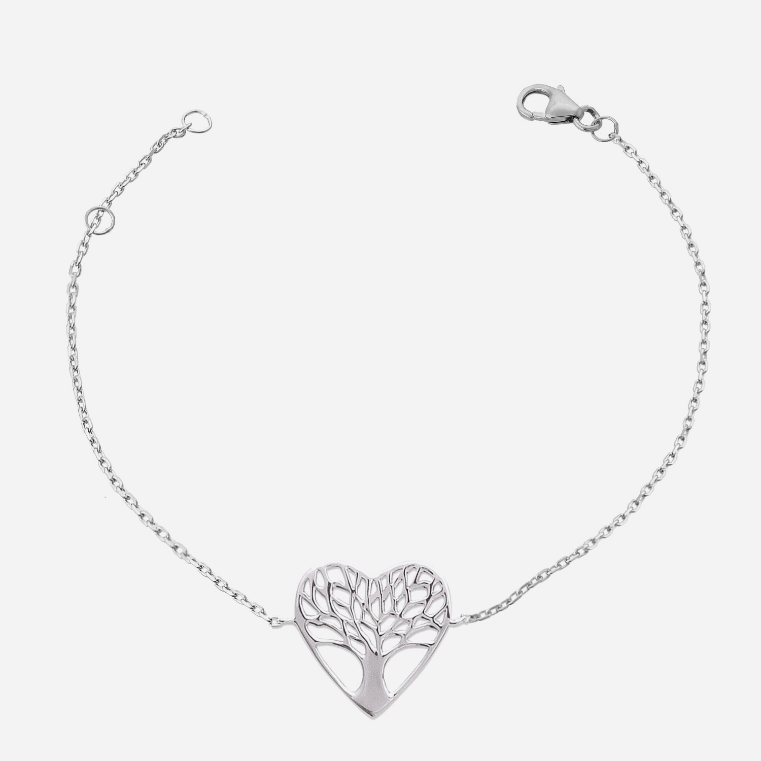 Bracelet cœur arbre de vie argent 925 rhodié symbole amour spiritualité