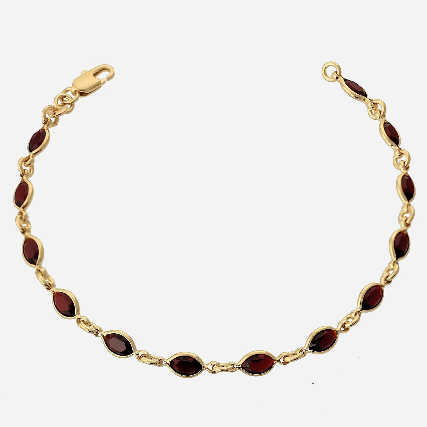 Bracelet cristal pierres ovales plaqué or élégant brillant raffiné