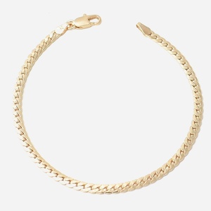 Bracelet maille anglaise plaqué or 750 fin - Vue principale chaîne élégante