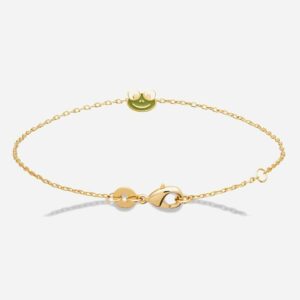 Bracelet grenouille enfant émail coloré plaqué or 750 charme ludique