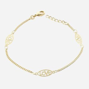 Bracelet love plaqué or 3 microns écriture d'amour femme
