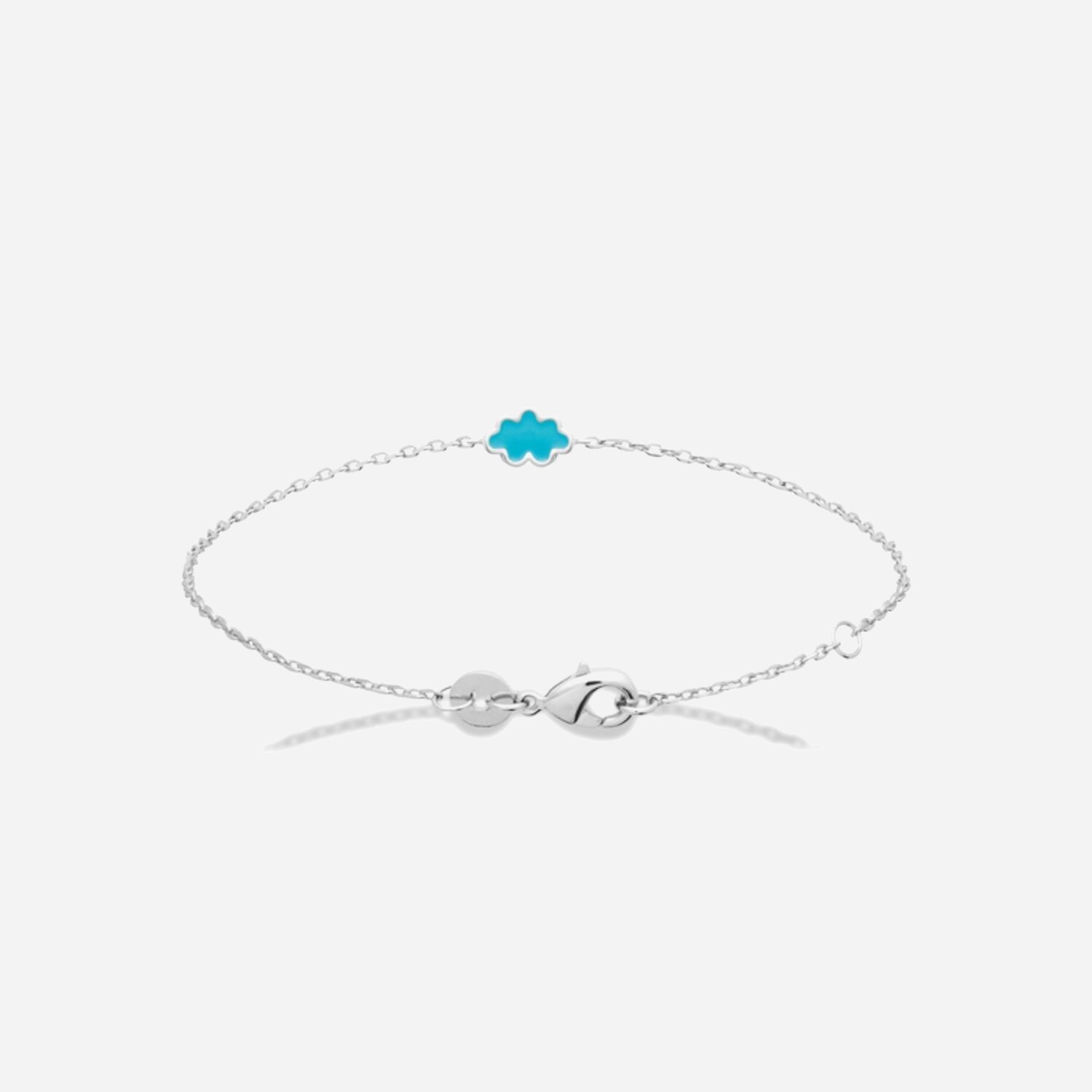 Bracelet nuage enfant émail coloré bleu argent 925 rhodié douceur rêverie