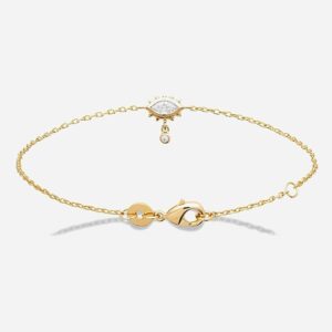 Bracelet oeil plaqué or 750 oxyde zirconium pendant rond - Vue principale élégance mystère