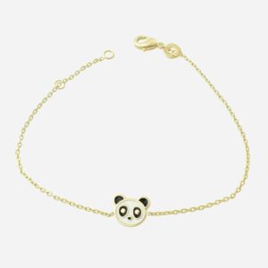 Bracelet panda plaqué or 750 émail coloré enfant - Vue principale irrésistible bonheur