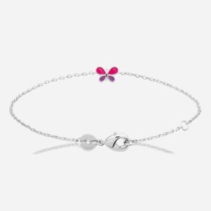 Bracelet papillon enfant émail coloré argent 925 rhodié légèreté mouvement