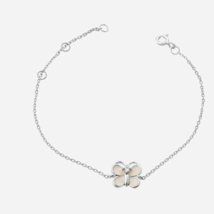 Bracelet papillon émail rose argent 925 zirconium enfant